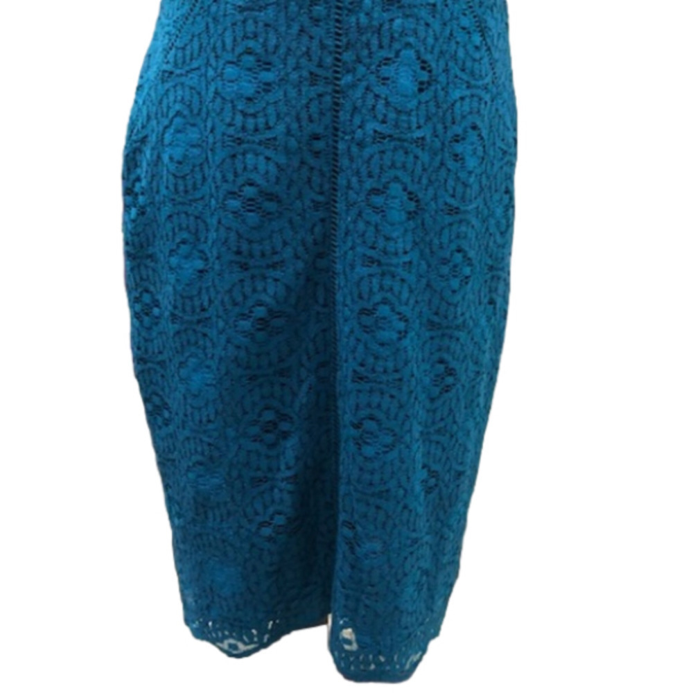 Anthropologie HD in Paris Turquoise Crochet Sheath, Size Medium - Picture 4 of 13